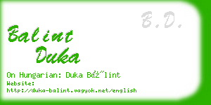 balint duka business card